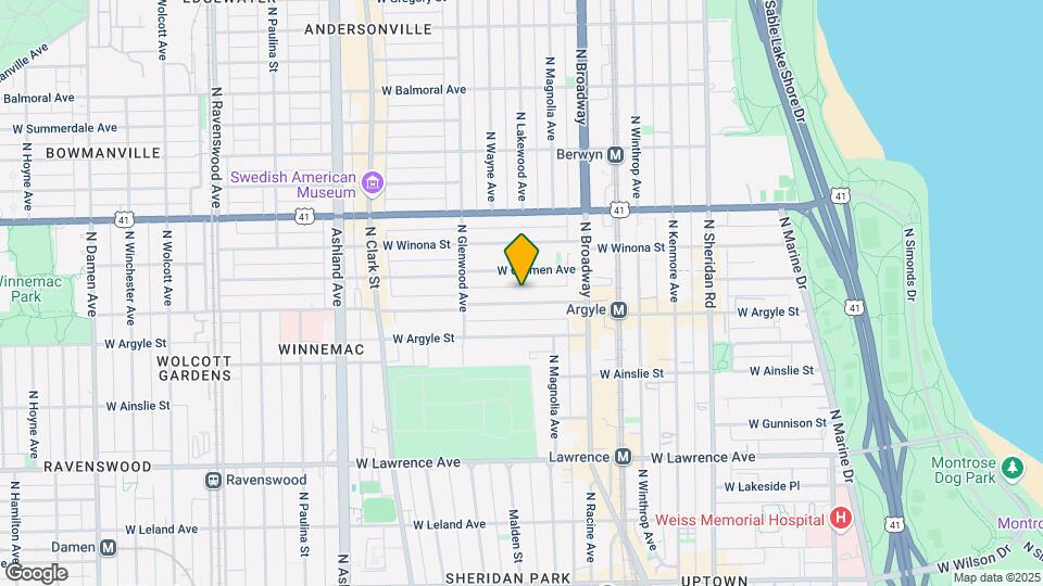1300 W Winnemac Ave Map and Location Details