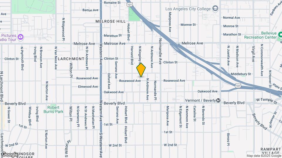 4525 Rosewood Ave Map and Location Details