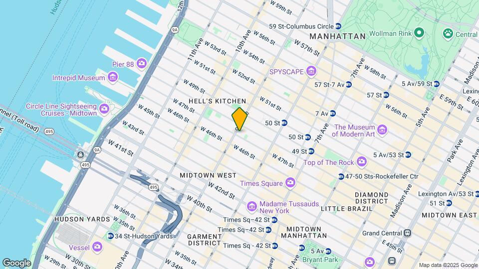 361 W 47th St Map and Location Details
