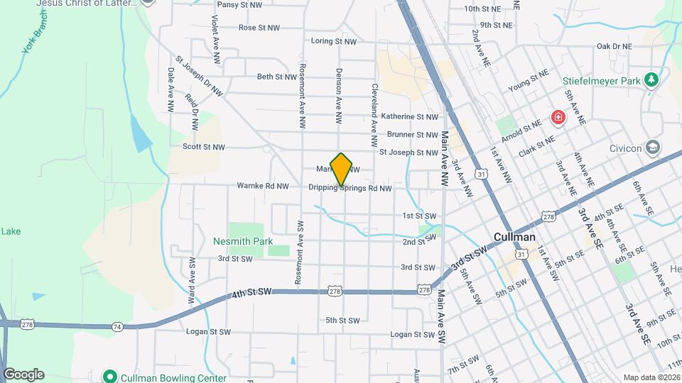 1400 Dripping Springs Rd NW Map and Location Details