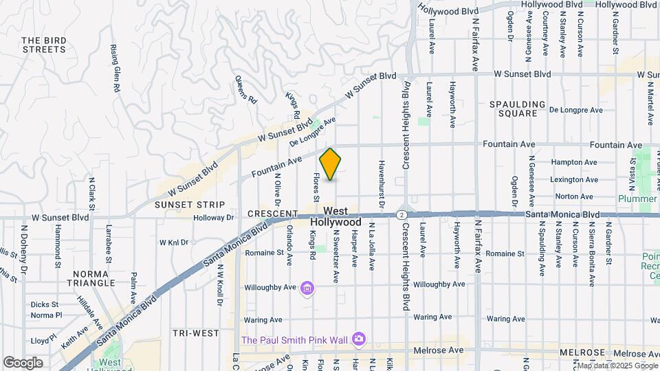 1215 North Sweetzer Ave Mapa y Detalles de la Ubicación
