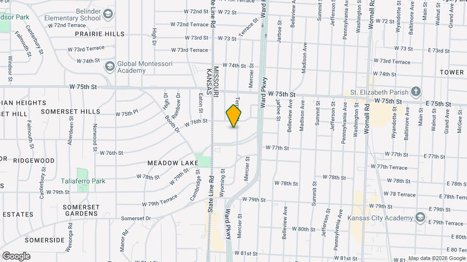 7612 Terrace St Map and Location Details