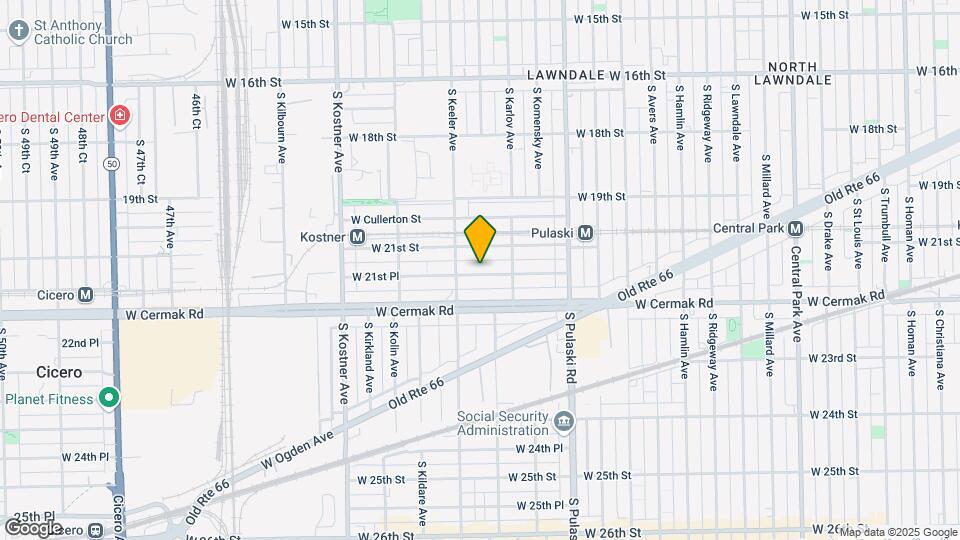 4134 W 21st Pl Map and Location Details