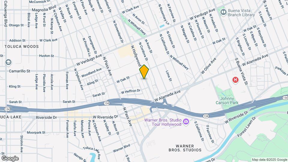 319 N Hollywood Way Map and Location Details