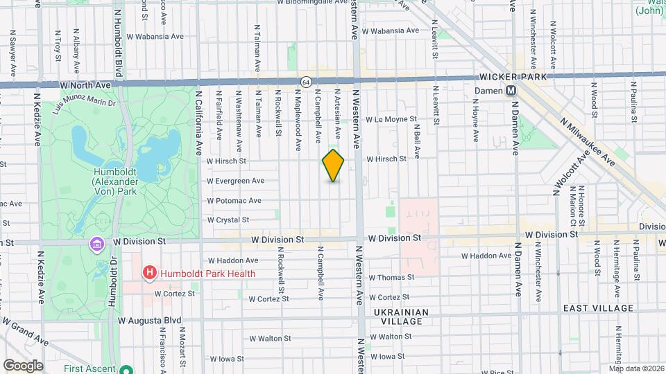 1316 N Artesian Ave, Unit 1 Map and Location Details