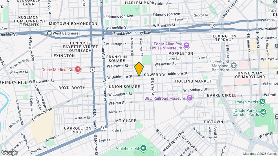 1415 W Baltimore St Map and Location Details