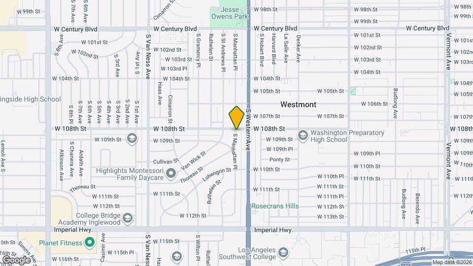 10812 S Manhattan Pl Map and Location Details