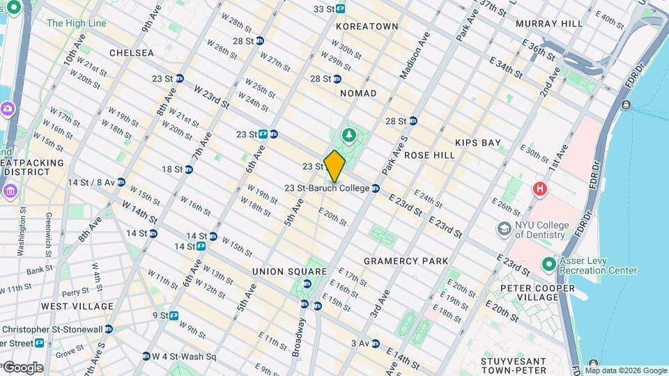 10 E 22nd St Map and Location Details