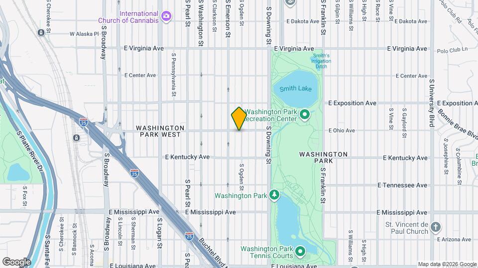 805 S Ogden St Map and Location Details