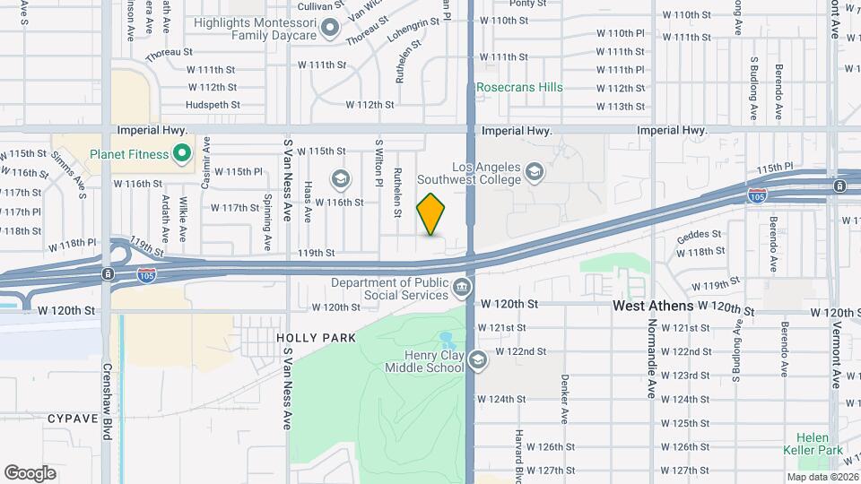 1852 W 117th St, Unit ADU Map and Location Details