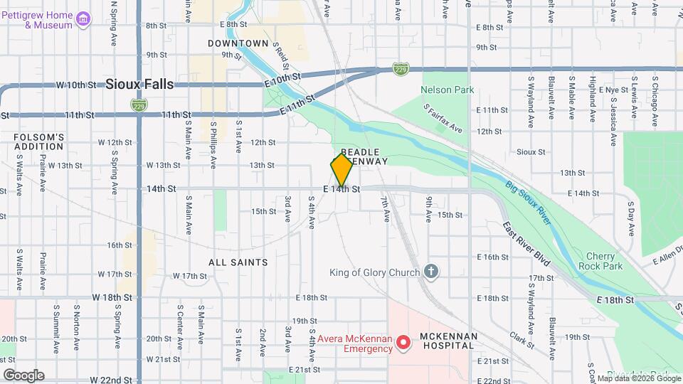 605 E 14th St Map and Location Details