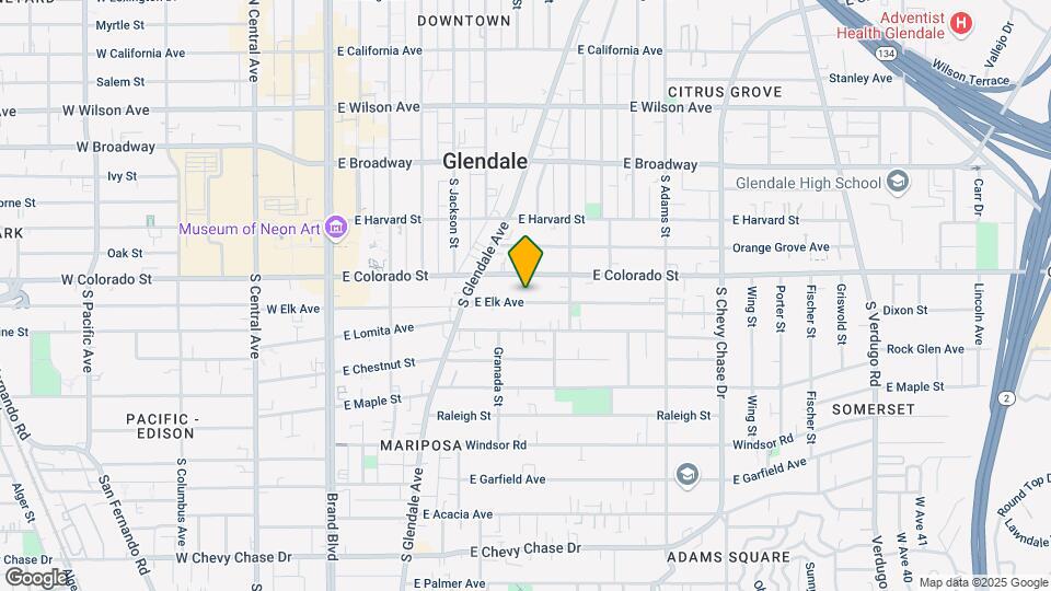 625 E Elk Ave Map and Location Details