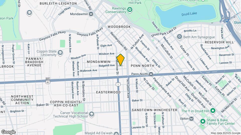 1820 Walbrook Ave Map and Location Details
