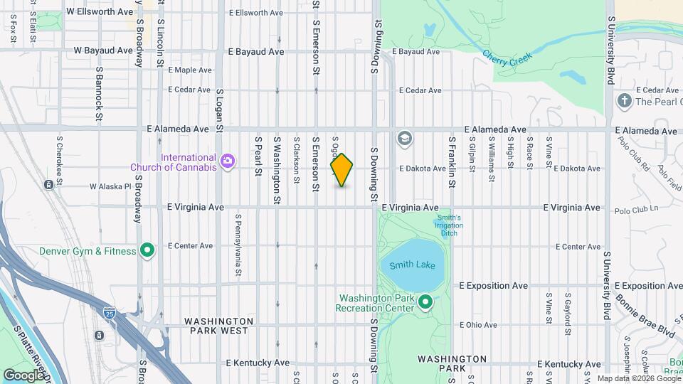 458 S Ogden St Map and Location Details