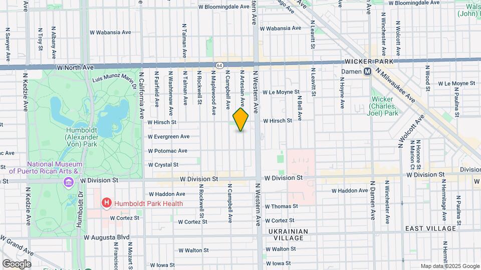 1330 N Artesian Ave Mapa y Detalles de la Ubicación