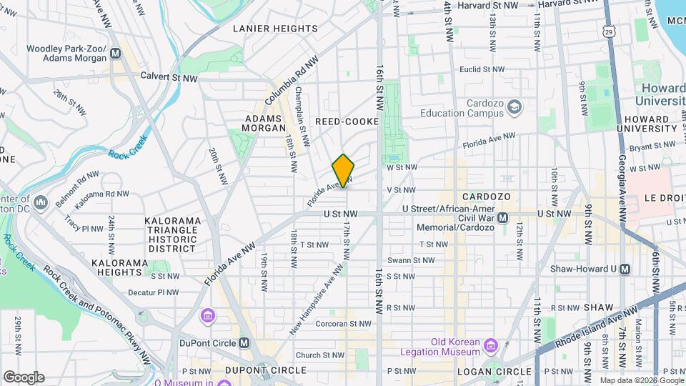 1700 V St NW, Unit 4 Mapa y Detalles de la Ubicación