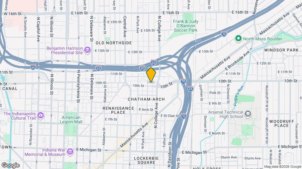 640 E 10th St Map and Location Details
