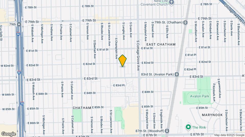 8220 S Langley Ave-Unit -3rd Floor Map and Location Details