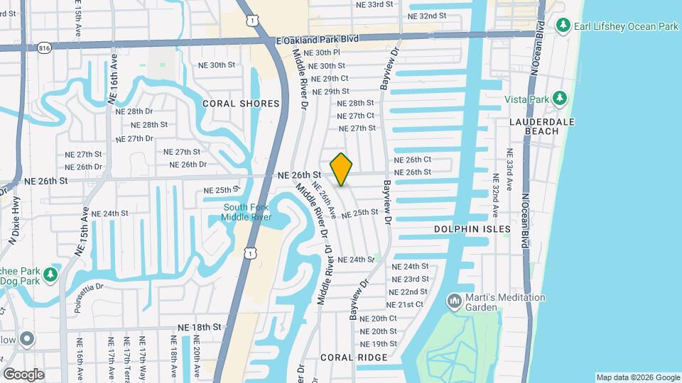 2528 NE 26th Terrace Mapa y Detalles de la Ubicación