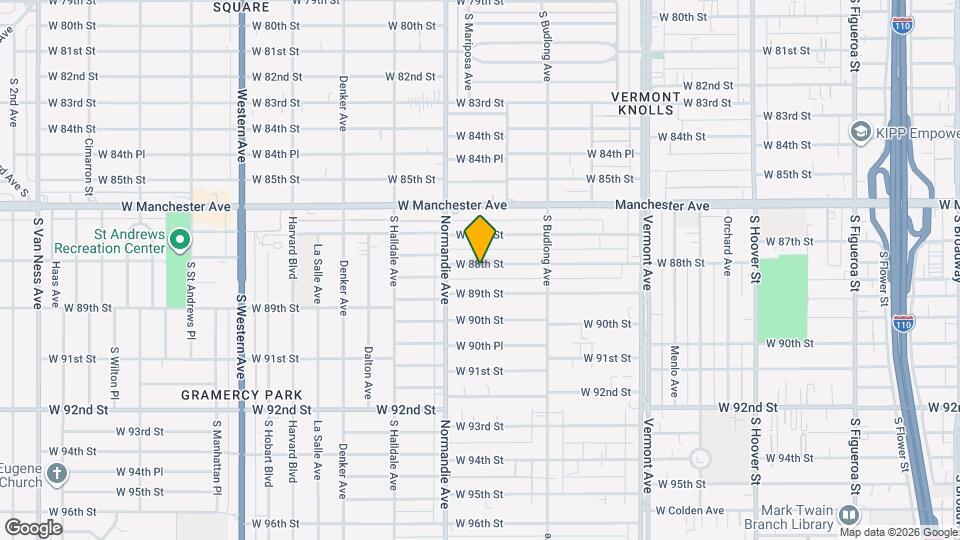 1314 1/2 W 88th St, Unit 1314 1/2 Mapa y Detalles de la Ubicación