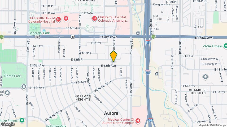 13615 E 13th Ave Map and Location Details