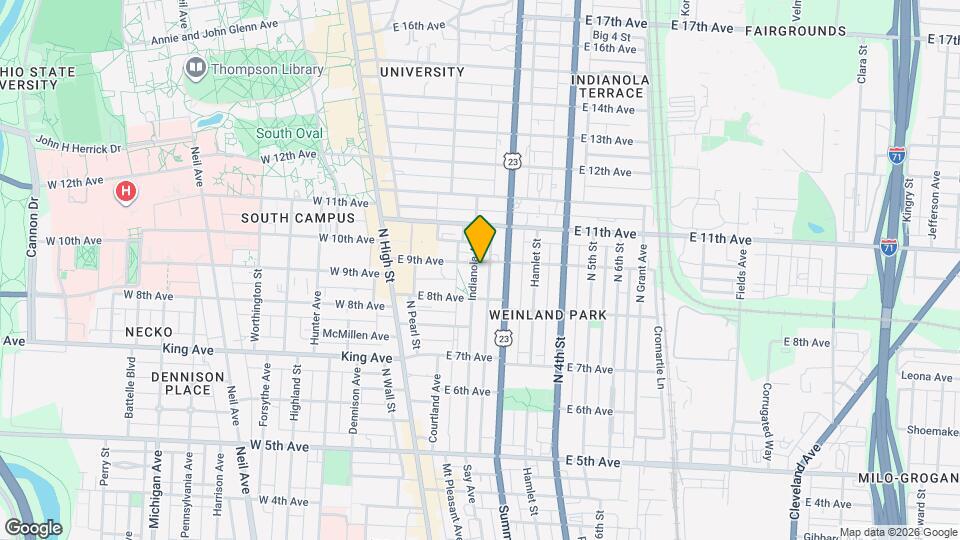 1490 Indianola Ave Map and Location Details