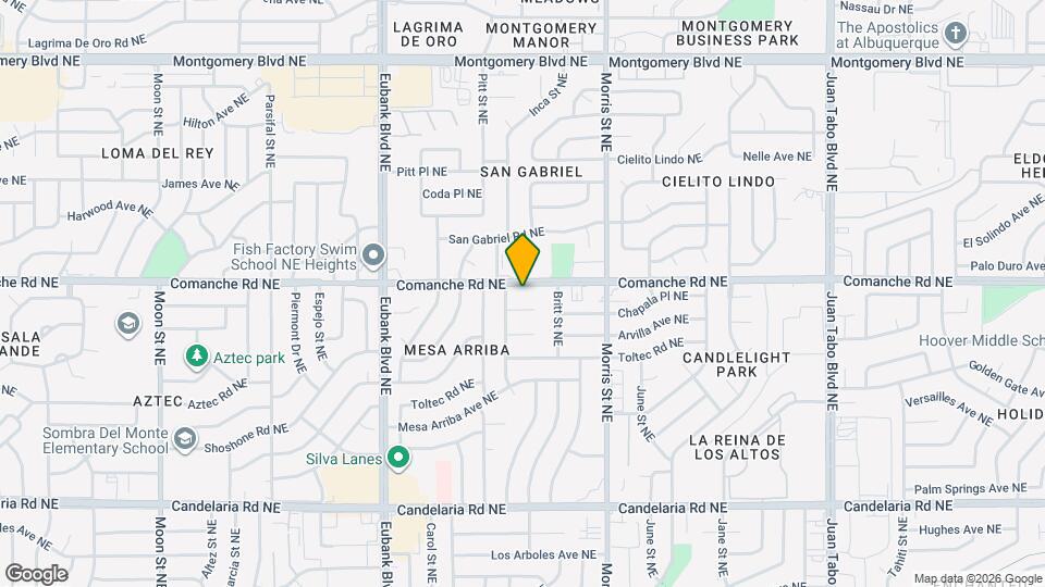 10108 Comanche Rd NE Map and Location Details