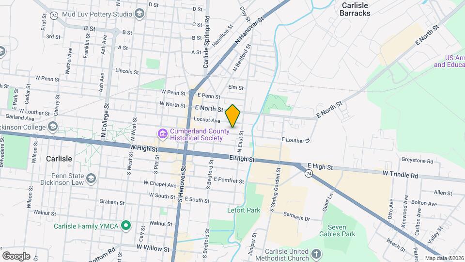 153 E Louther St Map and Location Details