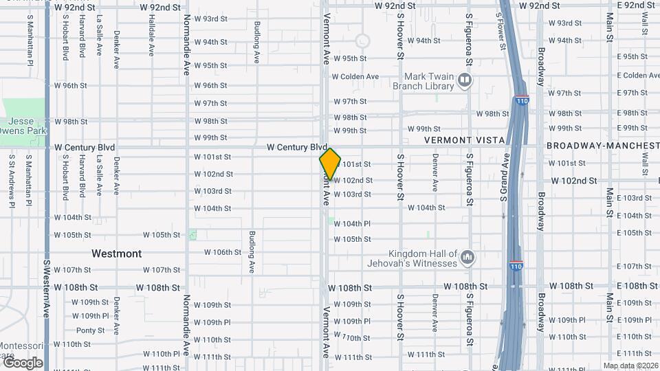 10206 S Vermont Ave Map and Location Details