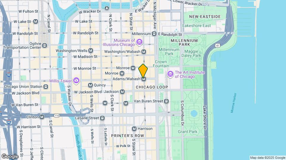 33 E Adams St Map and Location Details