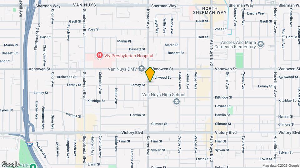 6654 Kester Ave Map and Location Details