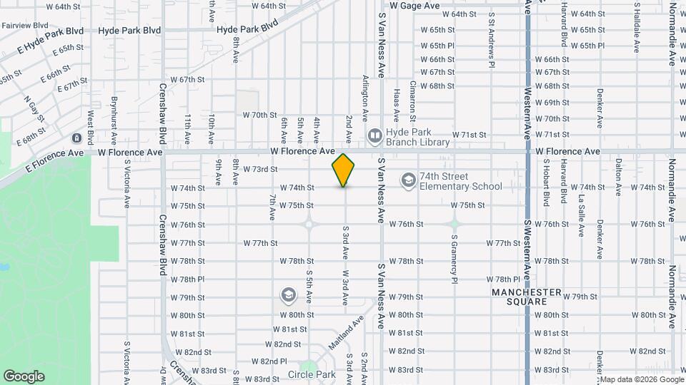 2400 W 74th St Map and Location Details