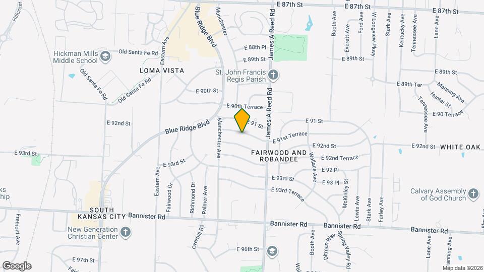 8001 E 91st Terrace Map and Location Details