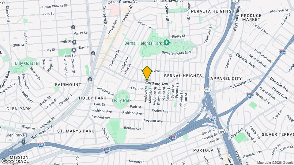 503 Cortland Ave Map and Location Details