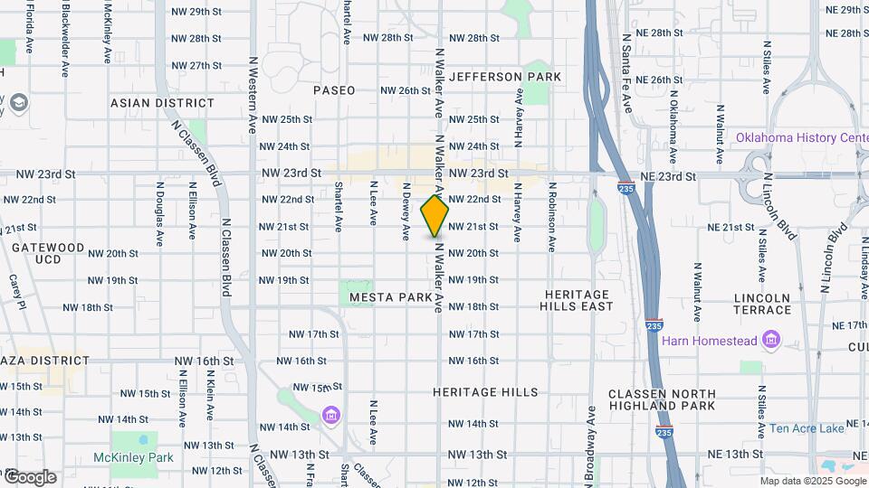 2101 N Walker Ave Mapa y Detalles de la Ubicación