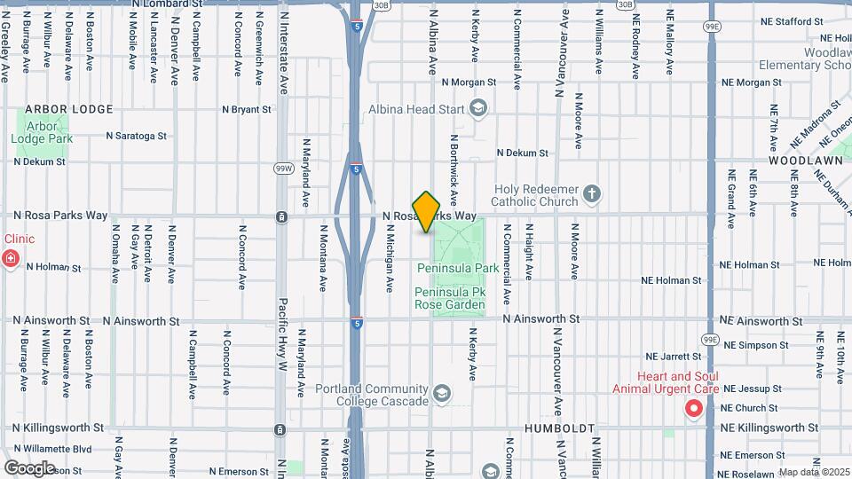 6345 N Albina Ave Map and Location Details