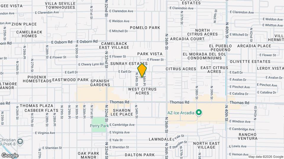 3022 N 34th Pl Map and Location Details