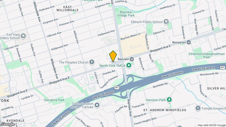 520 Sheppard Ave E, Unit 520 Map and Location Details
