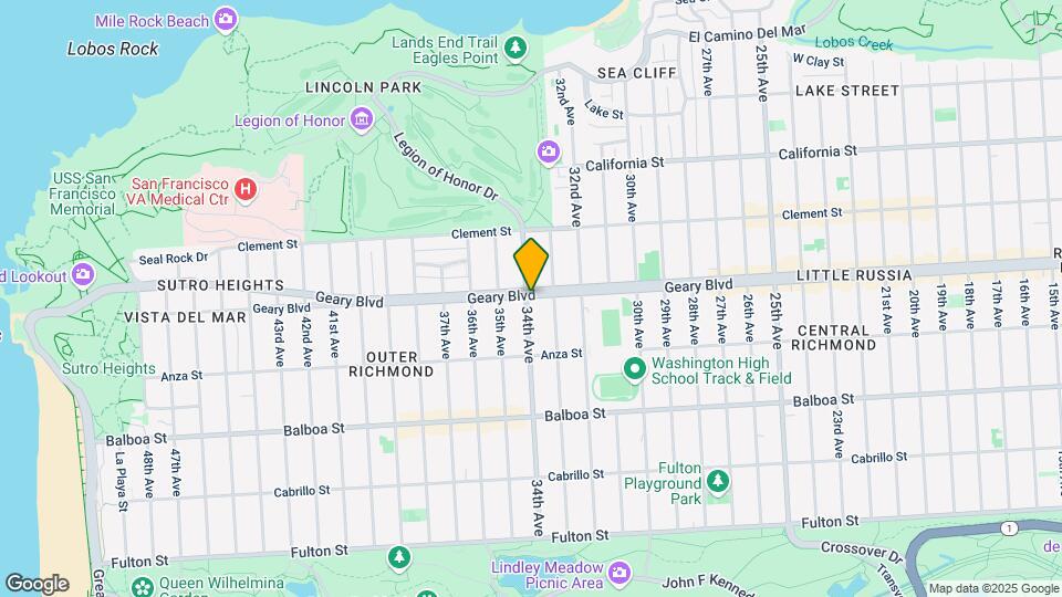 6945 Geary Blvd Map and Location Details