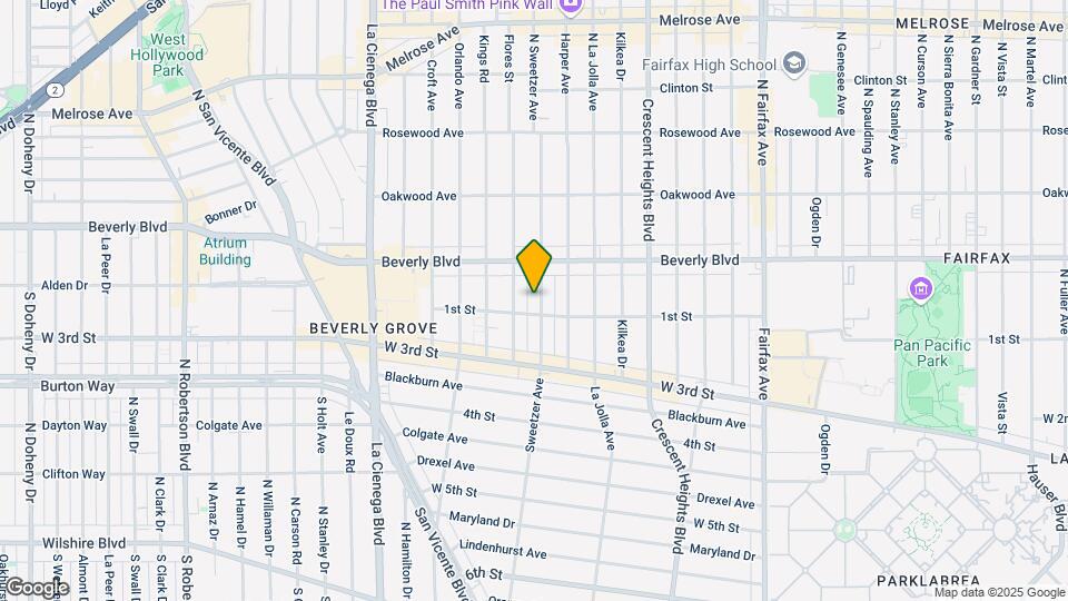 115 N Sweetzer Ave Mapa y Detalles de la Ubicación