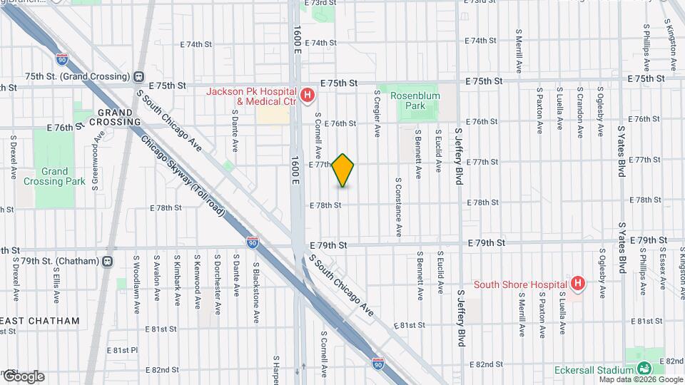 7743 S East End Ave Map and Location Details