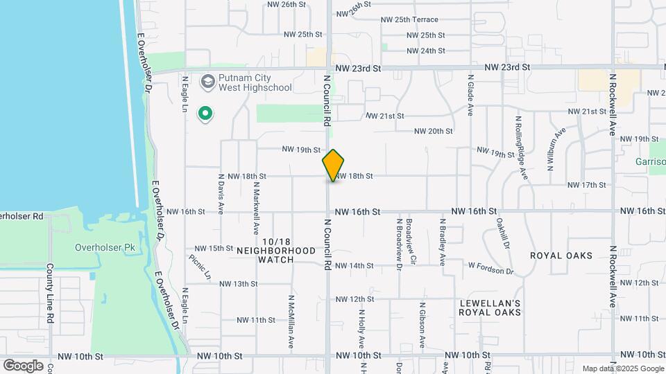 1800 N Council Rd Map and Location Details