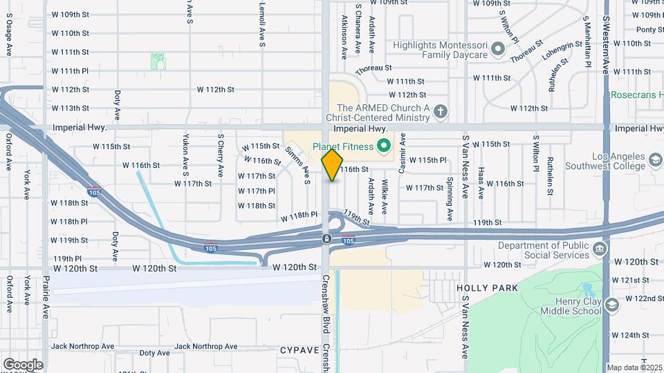 11620 Crenshaw Blvd, Unit #2 Map and Location Details