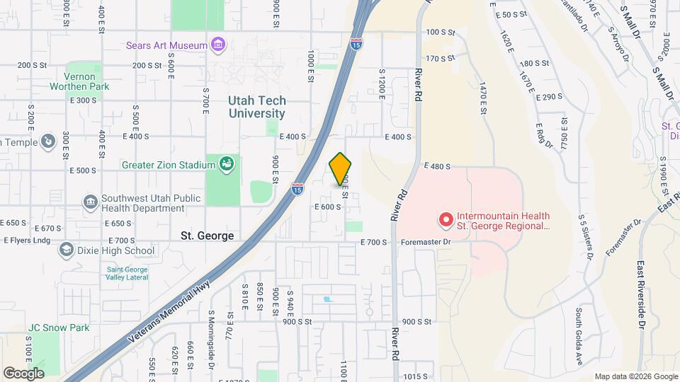 556 S 1100 E, Unit St George Duplex Map and Location Details