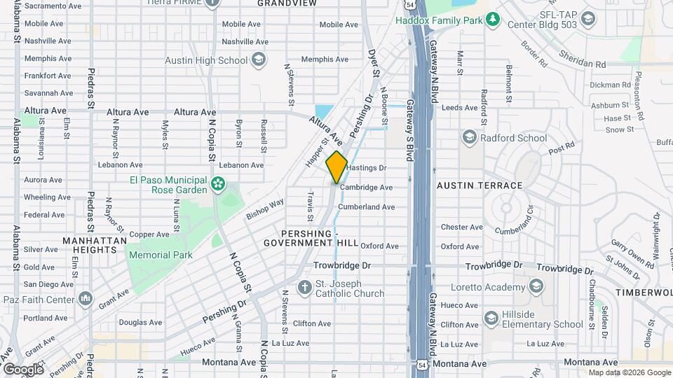 4222 Pershing Dr Map and Location Details