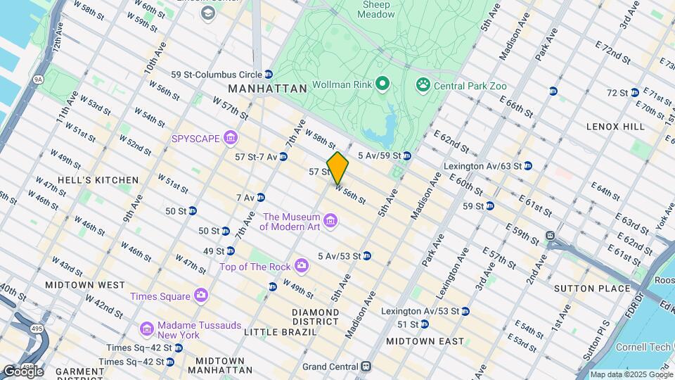 62 W 56th St Map and Location Details