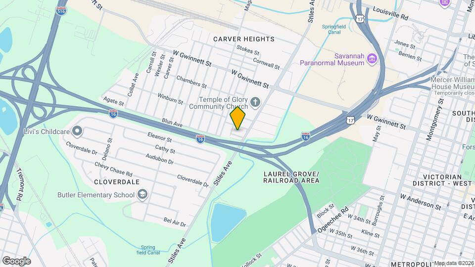 1247 Carr Ave Map and Location Details