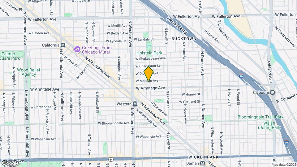 2014 N Oakley Ave, Unit 1 Map and Location Details