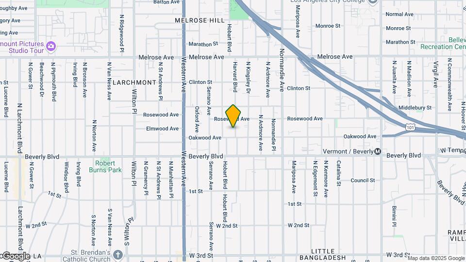 413-415 1/2 N Harvard Blvd Map and Location Details