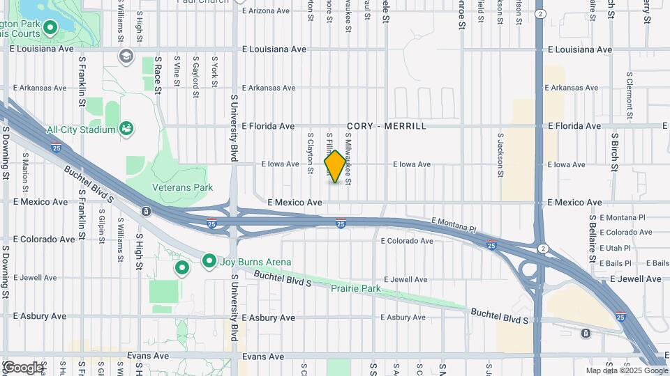 1660 S Fillmore St Map and Location Details